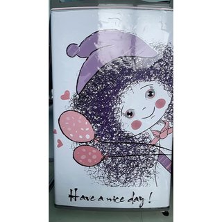 Decal dán máy giặt TÓC XOĂN (trắng) - tủ lạnh mini