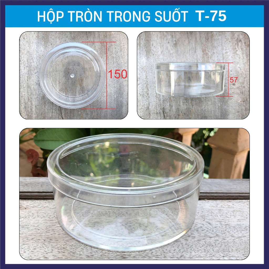 50 Hộp nhựa hình tròn trong suốt đựng Yến, Bánh kẹo, mứt, hạt ngũ cốc, thực phẩm khô
