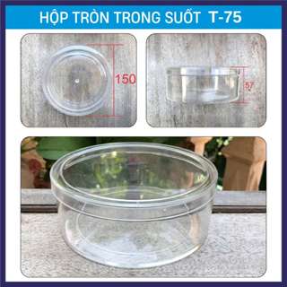 50 Hộp nhựa hình tròn trong suốt đựng Yến, Bánh kẹo, mứt, hạt ngũ cốc, thực phẩm khô