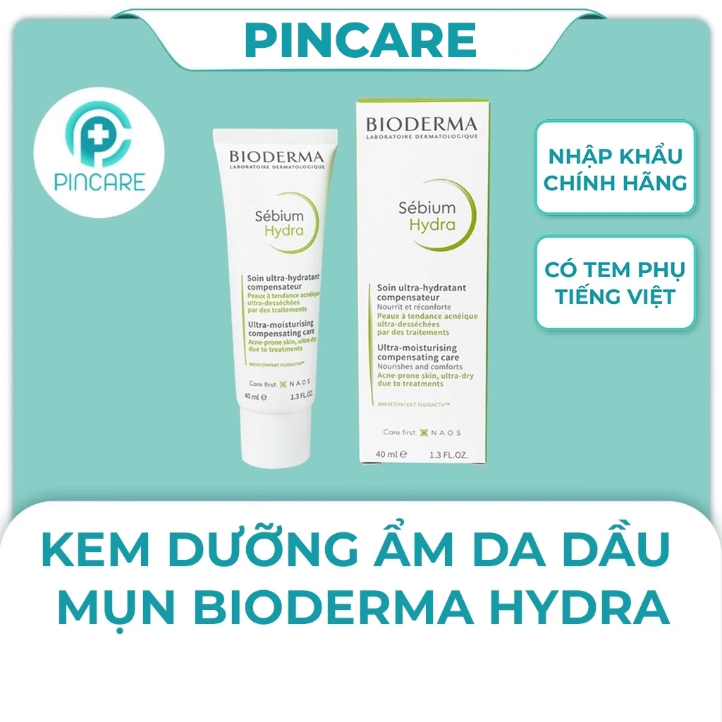 Kem dưỡng ẩm cho da khô Bioderma xanh Sebium Hydra 40ml - Hàng chính hãng - PINCARE Health & Beauty