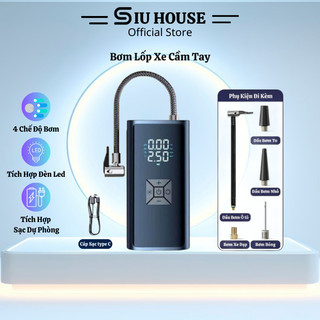  Bơm Lốp Ôtô  Xe Máy Xe Đạp Công Suất 120W  Máy Bơm Không Dây Tích Hợp Sạc Dự Phòng SP412326301 