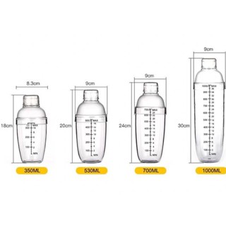 Shaker vạch đen loại tốt 350ml - 500ml-700ml - 1000ml