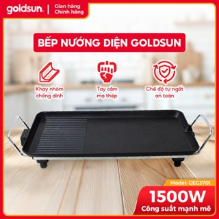Bếp nướng điện không khói goldsun GEG3701 công suất 1500W nhôm đúc dày, kích thước 50*25cm, tay thép mạ crom.