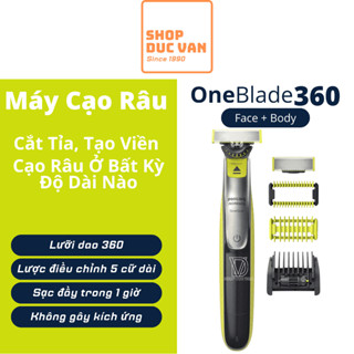  Máy Cạo Râu Philips OneBlade 360 Face + Body Với Khung Lược 5 Cữ Cắt Tỉa Tạo Viền Và Cạo Râu Với Mọi Độ Dài Philips 