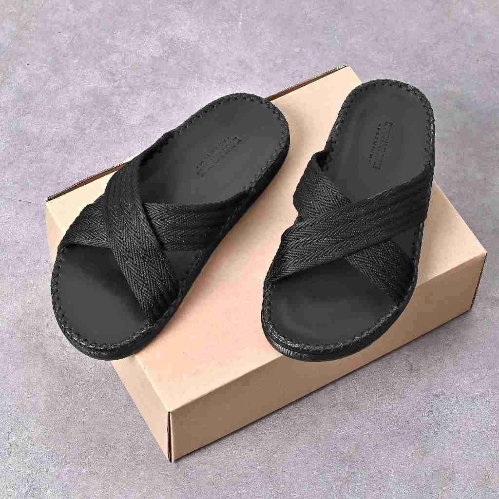 Dép Sandan Quai Chéo Nam Da Dù Cao Cấp DATINNOS Đế Doctor May, Thiết Kế Thời Trang