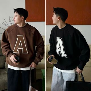 Áo sweater lông cáo chữ A thêu xù, Áo nỉ lông cáo unisex nam nữ AN223 Pi Studio