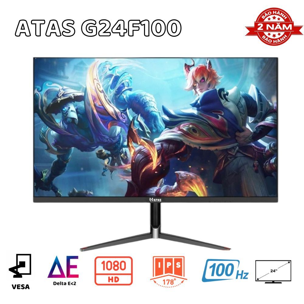 Màn hình 24 Inch ATAS G24F100 - Tần số 100hz - Tấm nền IPS - Phản hồi 1ms -  Full Viền siêu mỏng | BigBuy360 - bigbuy360.vn
