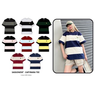 Áo Thun Unisex SAIGONESE Phối Thân Hình Thêu Cappy Bara Form Rộng 4 Màu
