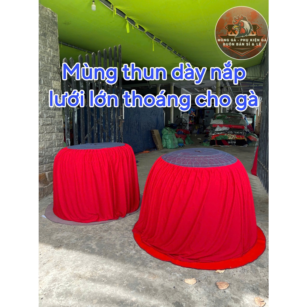 Mùng Gà 1m2 Vải Thun (Nắp Lưới May Lớn)