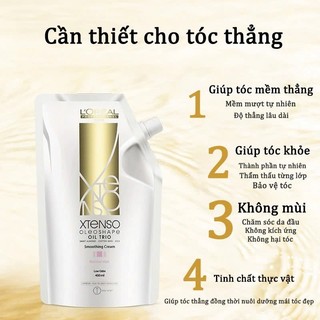 Kem duỗi tóc LOREAL X-TENSO , điều chỉnh protein mà không làm hư tóc 400ml*2
