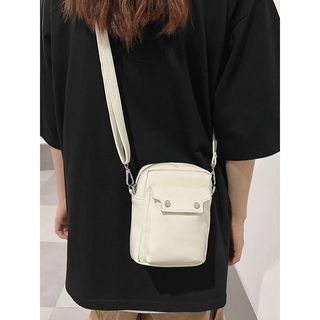 Túi Đeo Chéo Nam Nữ Mini Da PU Mềm Basic Màu Đen Trắng