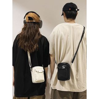 Túi Đeo Chéo Nam Nữ Mini Da PU Mềm Basic Màu Đen Trắng
