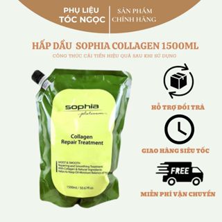 Hấp dầu phục hồi ( kem ủ tóc) Collagen sophia 1500ml dưỡng tóc chắc khỏe, phục hồi tóc khô xơ hư tổn