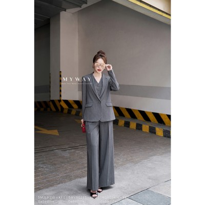 Bộ Vest Nữ Quần ÂU MY WAY Công Sở Họa Tiết Kẻ Sang  Trọng 5MJLB210 -5MVB0297 - 1MQB01414 - KE0 DB