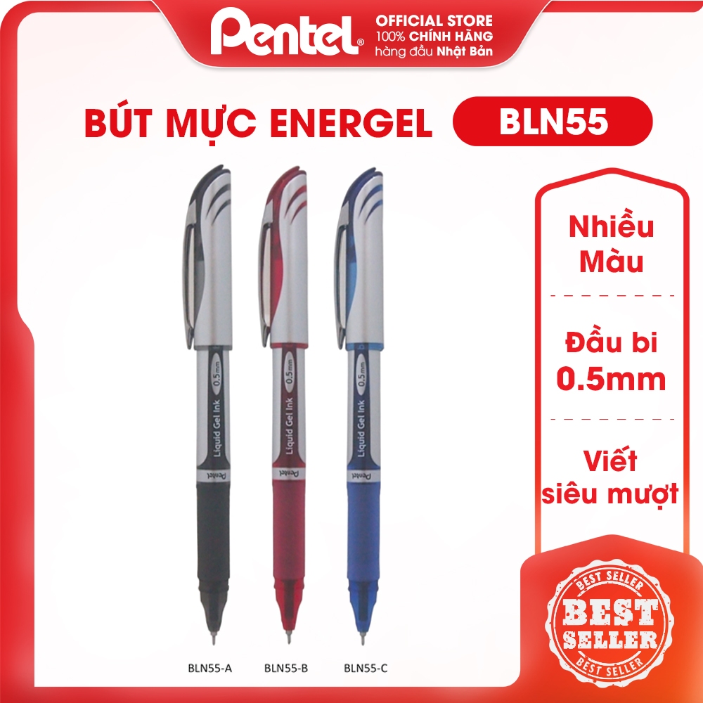 Bút Energel Pentel Nhật Bản | Đầu bi 0.5mm, siêu mượt, nhanh khô | BLN55