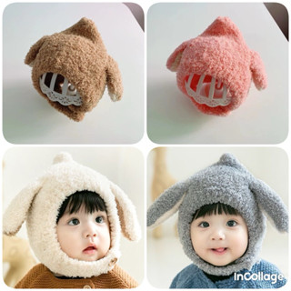 Mũ Len Cho Bé, Nón Len Tai thỏ Cho Bé Từ 6-30 Tháng Có Dây Cài Cúc: