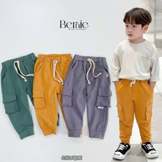 Quần dài bé trai Bernie màu tươi vải cá sấu túi hộp phối dây rút thời trang - Quần jogger bé trai 9-24kg - 0524Q12