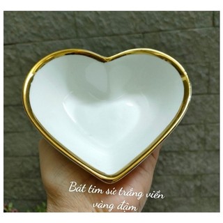 Bát tim sứ viền vàng đậm