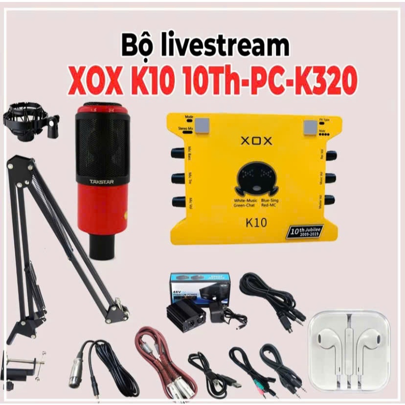 Mic Livestream , Mic thu âm Sound card XOX K10 & Mic TAKSTAR K320 hát livestream , Micky Studio