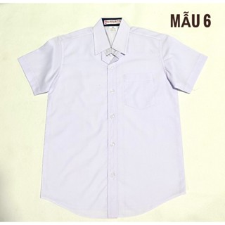 Áo sơ mi nam đồng phục học sinh tiểu học - Áo sơ mi trắng trơn học sinh - Sơ mi cổ bạ xanh trong cấp 1,2,3  năm 2025