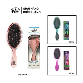 Lược gỡ rối WET BRUSH Chính Hãng dòng truyền thống và gấp gọn màu vàng hồng