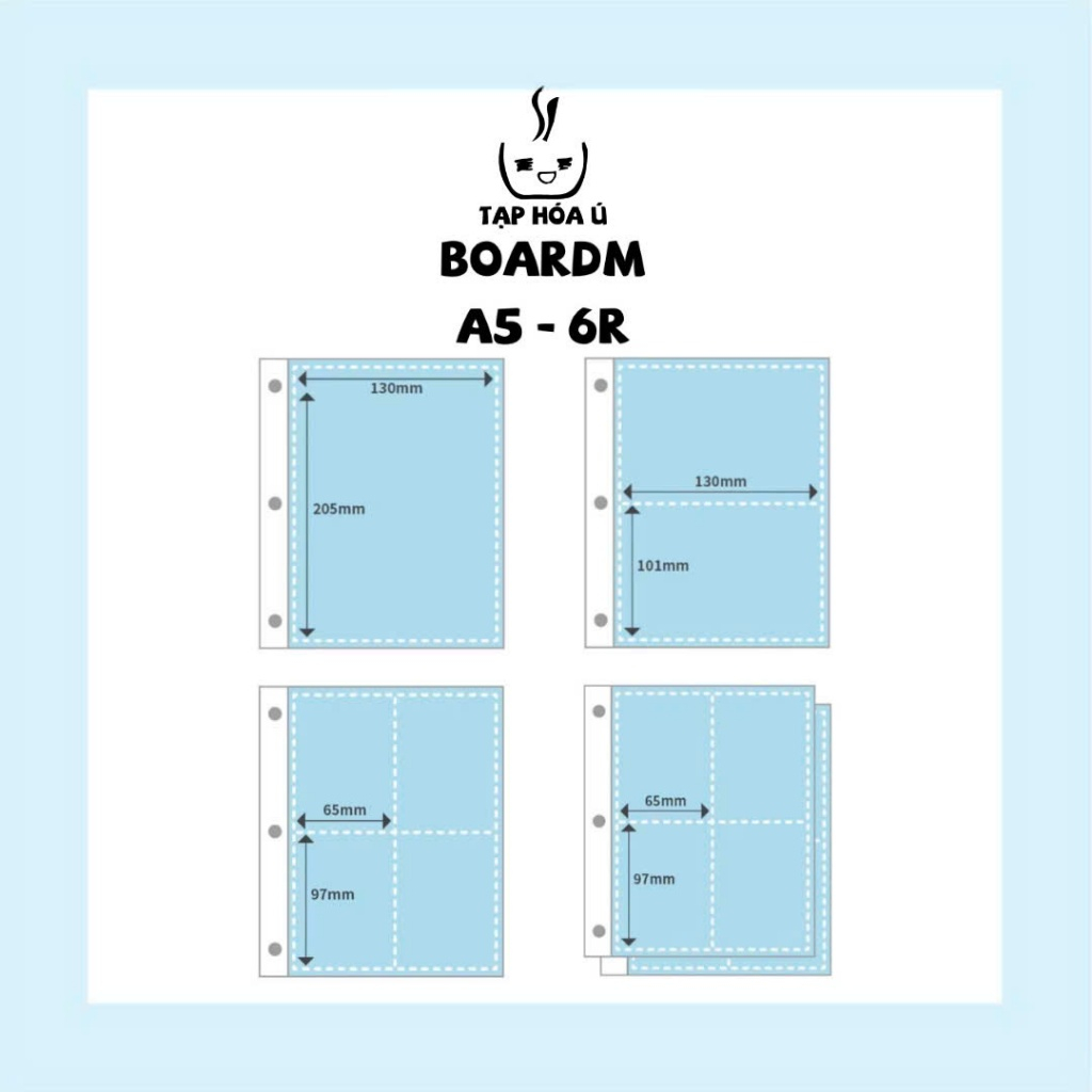 SHEET BOARDM CHO BINDER BÌA A5 - 6 CÒNG (NHIỀU LOẠI)