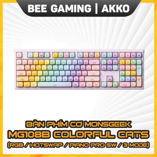 Bàn phím cơ không dây MonsGeek MG108B – Colorful Cats (Multi-modes / Hotswap / RGB / Piano switch)