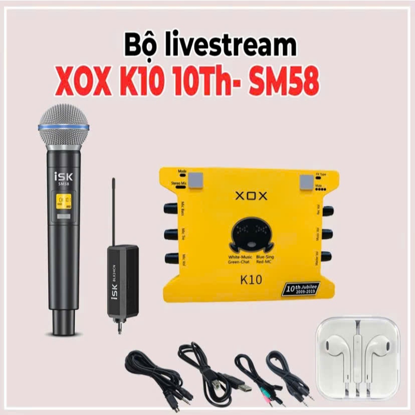 Mic Livestream , Mic thu âm Sound card XOX K10 & Mic ISK SM58 livestream , Micky Studio