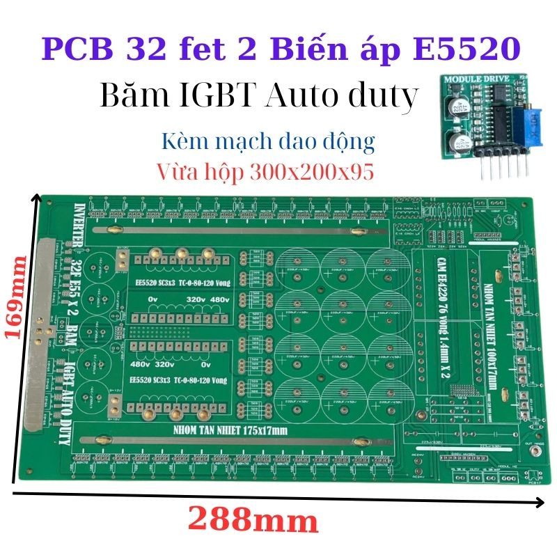 PCB bo mạch kích điện 32 fet nhỏ