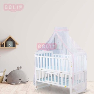 Màn Cũi Và Khung Treo Màn Cũi Cho Bé màn tuyncó cửa chống muỗi phủ kín tới chân cũi, khung inox chắc chắn