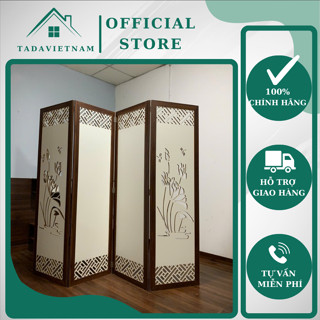Vách bình phong ngăn phòng họa tiết Hoa Sen Cánh Kín gỗ MDF phủ Melamin thương hiệu TADA