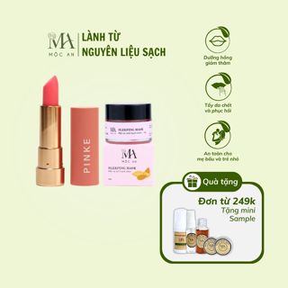 Combo Dưỡng Hồng Môi Mộc An 2 Sản Phẩm Chiết Xuất Tự Nhiên, Phục Hồi Môi Thâm Chuyên Sâu