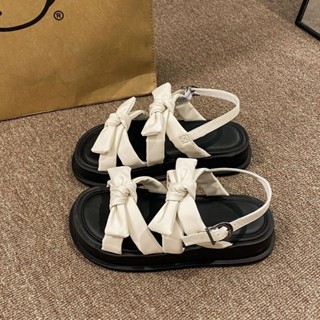  Giày Sandal nữ đế cao 4p phối nơ  phong cách Hàn Quốc quai siêu êm đi chơi đi học đi chơi - Sandal nữ SDN52 