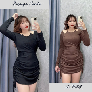 Đầm Ôm Body Chéo 2 Lớp Cổ Yếm Bigsize Nữ Lên Phom Tôn Dáng Vải Thun Gân Mềm Mại G224