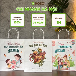 Túi giấy Kraft in sẵn đựng quà dịp 20/11, túi đựng hàng nhân ngày nhà giáo Việt Nam