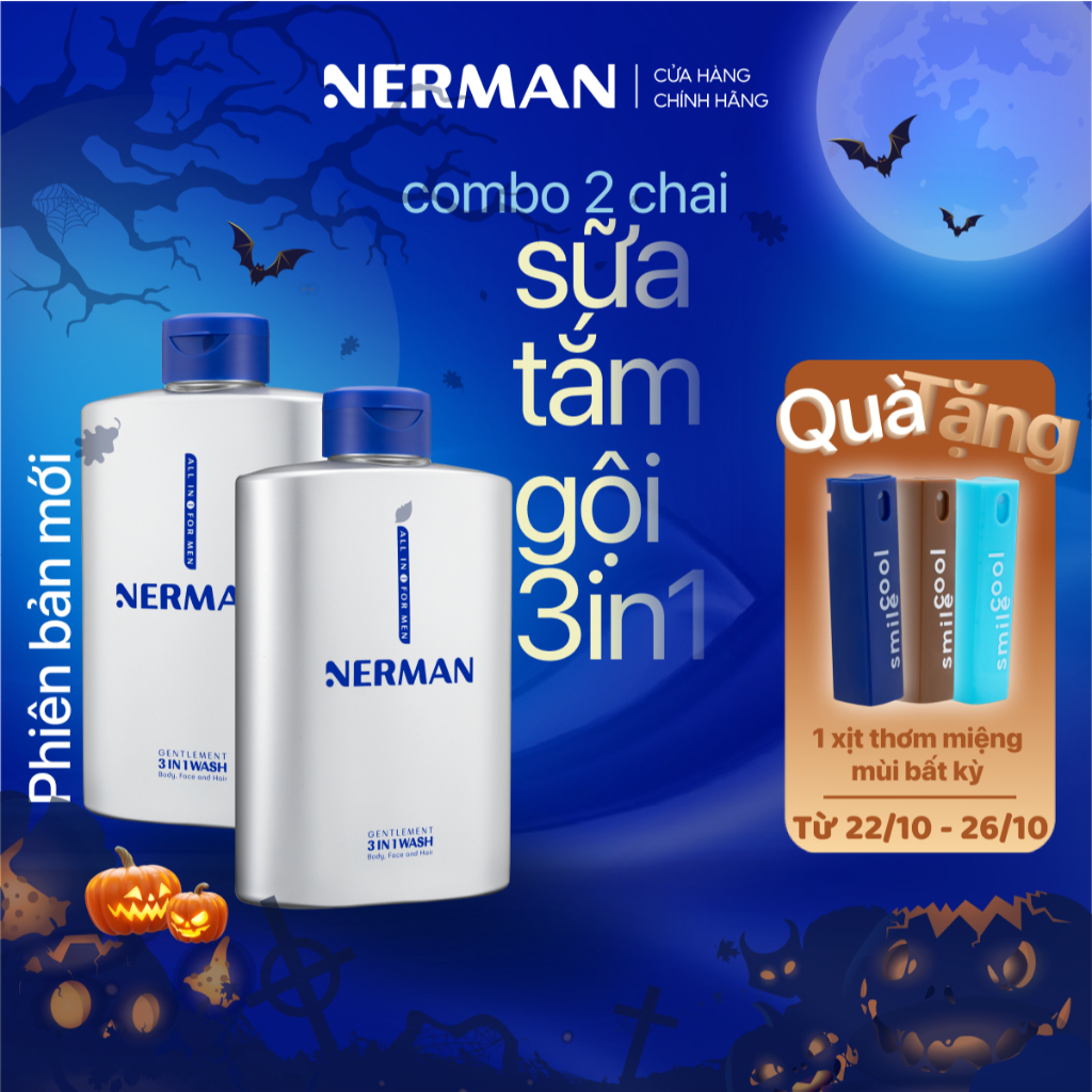 Sữa tắm gội nam giới hương nước hoa cao cấp Gentleman 3 in 1 Nerman 350ml