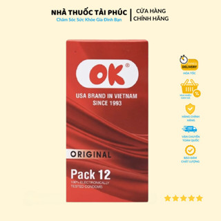 Bao Cao Su OK Ôm Sát, Không Mùi Không Màu -  Hộp 12 Cái