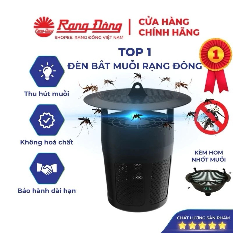 Đèn bắt muỗi Rạng Đông, đèn thu hút côn trùng thông minh MODEL DBM01 5W