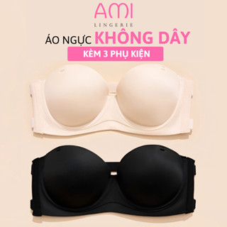Áo Cup Ngực Không Dây Đệm Dày 3cm Phù Hợp Với Đầm Hở Lưng Trễ Vai Tặng Kèm Quai Dán AMI 212