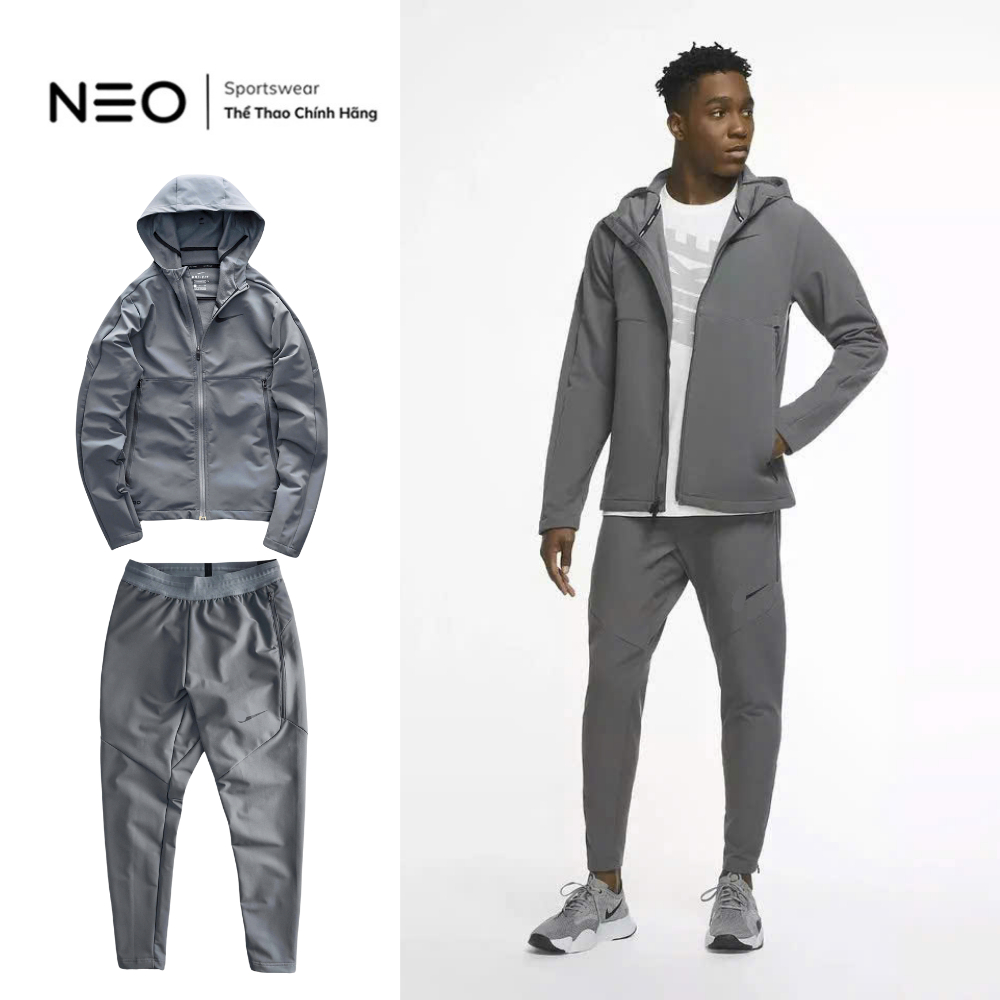 Đồ Bộ Thể Thao Nam Vải Nỉ Chống Thấm Nước Màu Xám N.KE Winterize Training Tracksuit - Neoshopvn