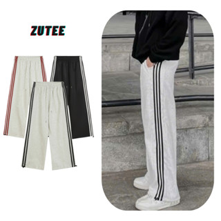 Quần Jogger 3 Sọc Quần Ống Rộng Dáng Suông Unisex Nam Nữ Vải Nỉ 2Da Dày Dặn Mềm Mại