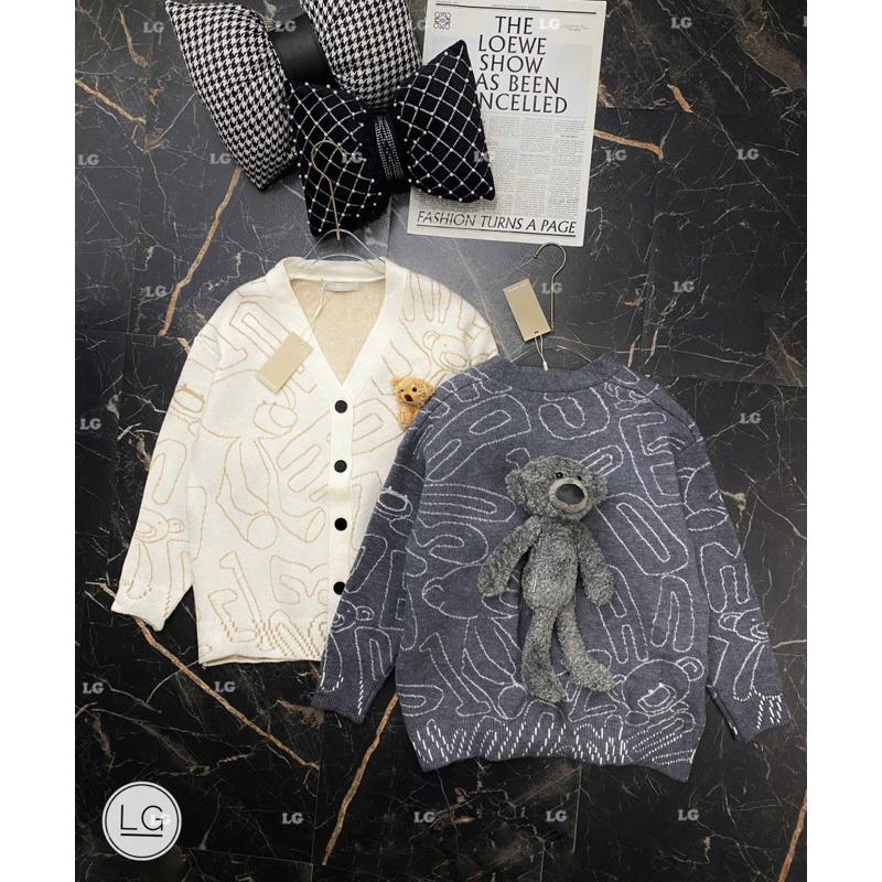 ÁO CADIGAN LEN 13DE MARZO GẤU HOẠ TIẾT [HÀNG SẴN]