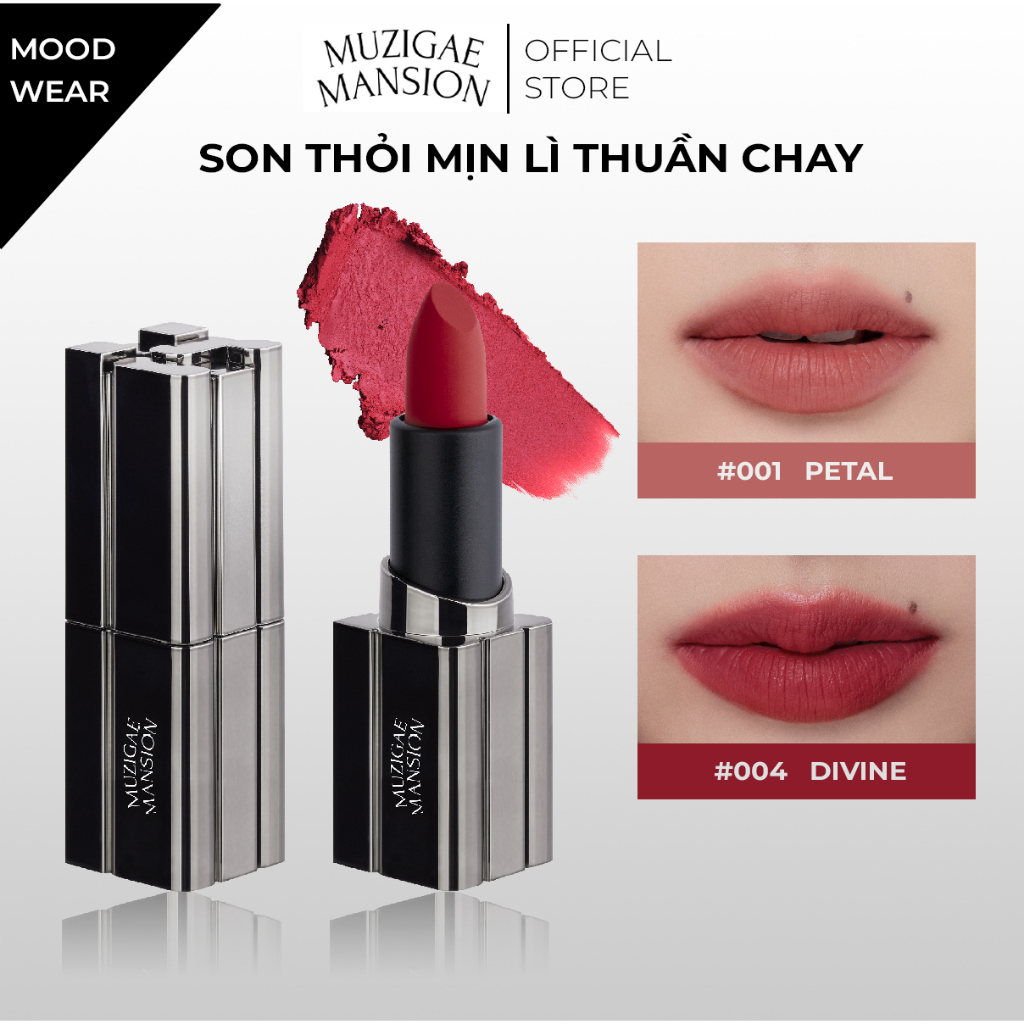 Muzigae Mansion Son thỏi mịn lì tinh chất dưỡng mềm môi Moodwear Blur Lipstick 4g