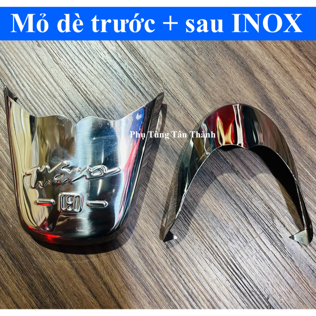 Mỏ dè inox Wave Rs100 Wave100 trước + sau ( bộ 2 cái )