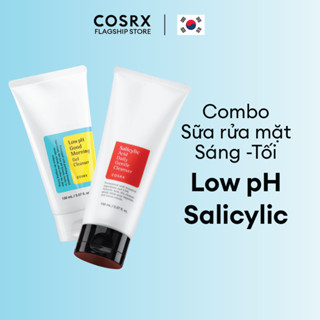 Combo Sáng Tối SRM COSRX Salicylic Acid Daily Gentel Cleanser + Low pH Good Morning Cleanser