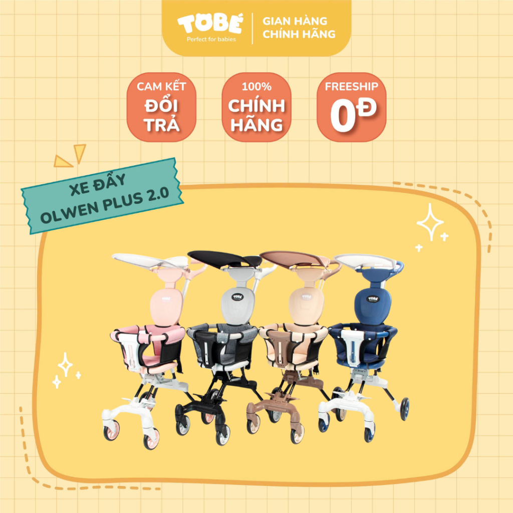 [TOBÉ] Xe Đẩy Gấp Gọn OLWEN Và OLWEN PLUS Có Thể Mang Lên Máy Bay MS 8113 Và 8114