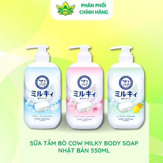   Hàng Chính Hãng  Sữa Tắm Dưỡng Ẩm Cow Bouncia Milky Body Soap 550ml Giúp Da Sáng Mịn Thơm Dịu Nhẹ 