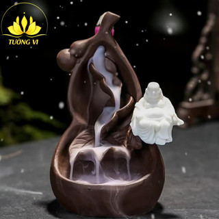 Tháp Trầm Hương Khói Ngược Hình Hồ Lô, Thác, Dụng Cụ, Khay, Đế Đốt Trầm Bằng Gốm Cao Cấp