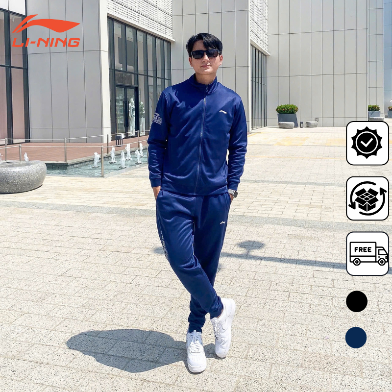 Bộ thể thao nam lining thu đông, bộ nỉ nam mùa đông 2 lớp chất liệu poly thiết kế trẻ trung năng động B15
