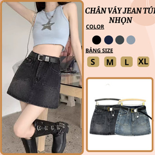 Chân Váy Jean Cạp Cao váy Bò MIAA Phong Cách Cá Tính , Chân Váy Jeans Ngắn Bigsize Lưng Cao Có Quần Bảo Hộ